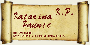 Katarina Paunić vizit kartica